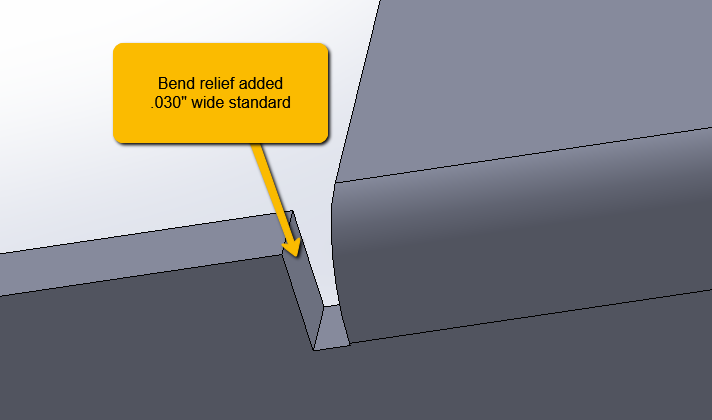 sheet metal fab terms - bend relief